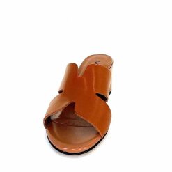 Ivoire0352 Ivoire F1555 Dario 3 Cuir Marron Cognac Mules