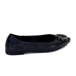 398-ivoire Ivoire M24055 Zb Cuir Noir Ballerines