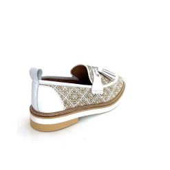 Philippe Morvan Philippe Morvan 6120 Cuir Blanc Raffia Blanc Beige Mocassins