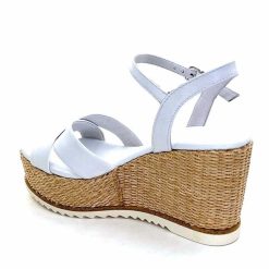 Nero Giardini Nerogiardini 410630 D7078 Cuir Raffia Blanc Plateformes