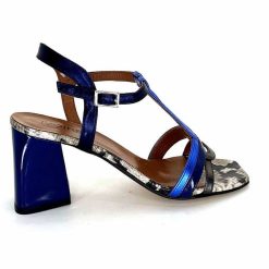 Ivoire0352 Ivoire K251 Vally Cuir Bleu Metallique Sandales