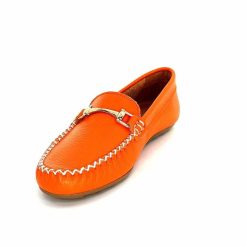 Ivoire0209b Ivoire 12052 Cuir Orange Mocassins