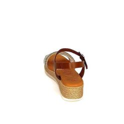 oh my sandals - innova footwear Ivoire 5434 Cuir Marron Strass Beige Plateformes