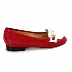 Ivoire0200 Ivoire 8002 For Cuir Rouge Blanc Ballerines