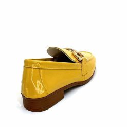 382-ivoire Ivoire 30303 Cuir Vernis Jaune Mocassins