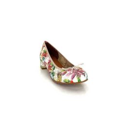 Ivoire0036a Ivoire Kat Azucena Cuir Imprime Multicolore Ballerines