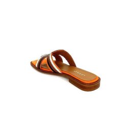 JHay Jhay 2305 Cuir Orange Marron Blanc Mules