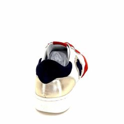 Donna Carolina Donna Carolina 51670 113 Cuir Blanc Daim Rouge Bleu Marine Baskets