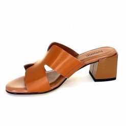 Ivoire0352 Ivoire F1555 Dario 3 Cuir Marron Cognac Mules