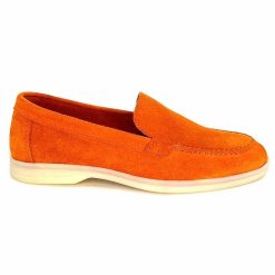 Ivoire0209b Ivoire 12851 Daim Orange Mocassins