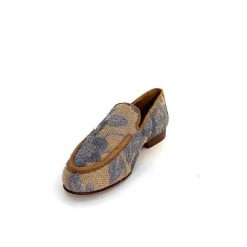 Pedro Miralles Pedro Miralles 14583 Textile Beige Glitter Bleu Ciel Mocassins