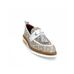 Philippe Morvan Philippe Morvan 6120 Cuir Blanc Raffia Blanc Beige Mocassins