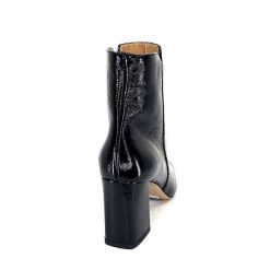 Ivoire0347b Ivoire Ch6556 Cuir Vernis Noir Bottines