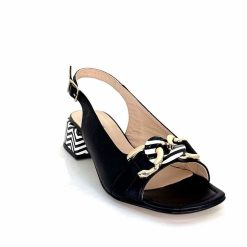 Ivoire0352 Ivoire K254 Lena Cucita Cuir Noir Sandales