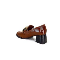 We Do Ivoire 11301A Cuir Vernis Marron Mocassins