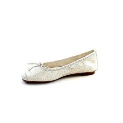 Requin Reqins Hello Cuir Blanc Dore Ballerines