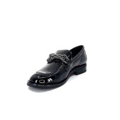 Ivoire0236a Ivoire 77502 Falconi Cuir Vernis Noir Mocassins