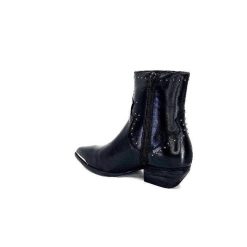 Ivoire0341a Ivoire Ar232 Cuir Noir Bottines