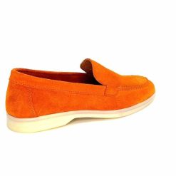 Ivoire0209b Ivoire 12851 Daim Orange Mocassins