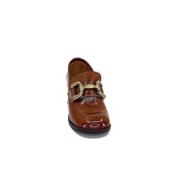 We Do Ivoire 11301A Cuir Vernis Marron Mocassins