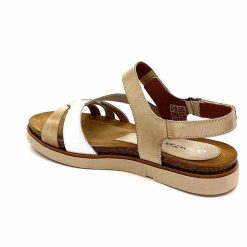 Ivoire0576a Xapatan 1633 Cuir Beige Blanc Or Plateformes