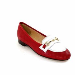 Ivoire0200 Ivoire 8002 For Cuir Rouge Blanc Ballerines