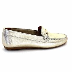 Ivoire0209b Ivoire 12052 Cuir Platine Dore Mocassins