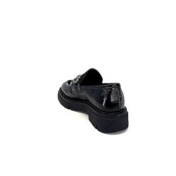 Ivoire0104a Ivoire 52195 Cuir Noir Daim Noir Mocassins