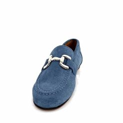 Ivoire0209b Ivoire 12807 Daim Bleu Jeans Mocassins