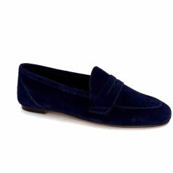 Ivoire0209b Ivoire 10648 Daim Bleu Marine Mocassins