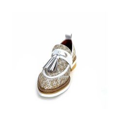 Philippe Morvan Philippe Morvan 6120 Cuir Blanc Raffia Blanc Beige Mocassins