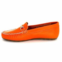 Ivoire0209b Ivoire 12052 Cuir Orange Mocassins