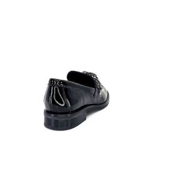 Ivoire0236a Ivoire 77502 Falconi Cuir Vernis Noir Mocassins