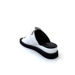 Ivoire-354 Ivoire 107911 Cuir Blanc Mules