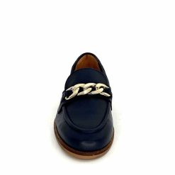 Ivoire0209b Ivoire 12779 Cuir Bleu Marine Mocassins