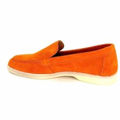 Ivoire0209b Ivoire 12851 Daim Orange Mocassins