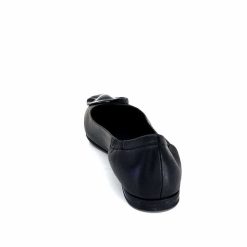 398-ivoire Ivoire M24055 Zb Cuir Noir Ballerines