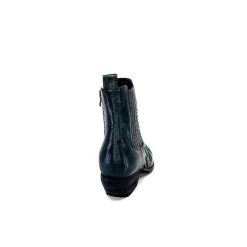 Ivoire0341a Ivoire Ar230 Cuir Metal Vert Bosco Bottines