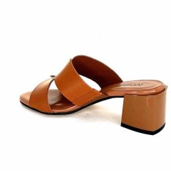 Ivoire0352 Ivoire F1555 Dario 3 Cuir Marron Cognac Mules