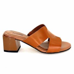 Ivoire0352 Ivoire F1555 Dario 3 Cuir Marron Cognac Mules