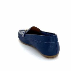 Ivoire0209b Ivoire 12052 Cuir Bleu Mocassins