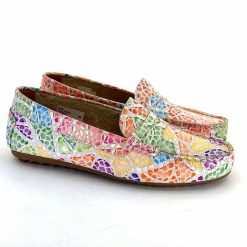 Ivoire0209b Ivoire 10322 Anilina Cuir Beige Multicolore Mocassins