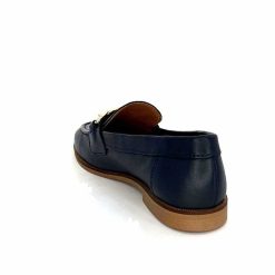 Ivoire0209b Ivoire 12779 Cuir Bleu Marine Mocassins