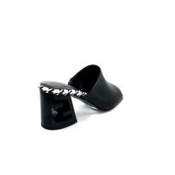 Elue Par Nous Metamorfose Rable Cuir Noir Blanc Mules