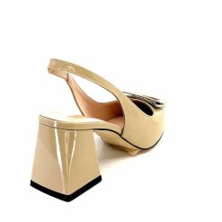 Evaluna Ivoire 6551 Cuir Vernis Beige Mesisa Escarpins