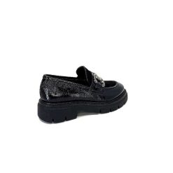 Ivoire0104a Ivoire 52195 Cuir Noir Daim Noir Mocassins