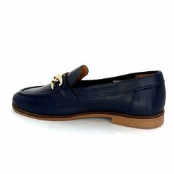 Ivoire0209b Ivoire 12779 Cuir Bleu Marine Mocassins