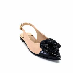 398-ivoire Ivoire M23099 Cuir Beige Noir Ballerines