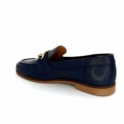 Ivoire0209b Ivoire 12779 Cuir Bleu Marine Mocassins