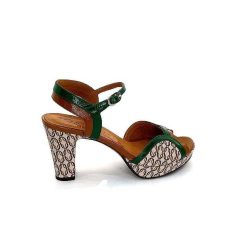 Chie Mihara Chie Mihara Eny Cuir Vert Marron Beige Sandales